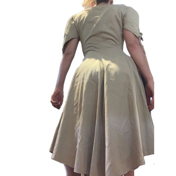 VINTAGE Bill kaiserman khaki trench dress - Picture 5 of 10